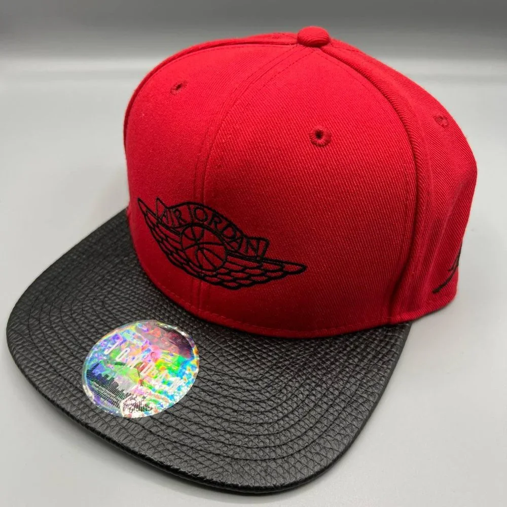 Air Jordan Wings Hat Men Red‎ Black Jumpman Bred Snap Back Cap